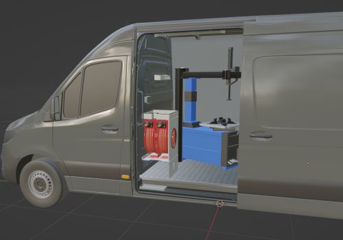 Side door view of van conversion creation software
